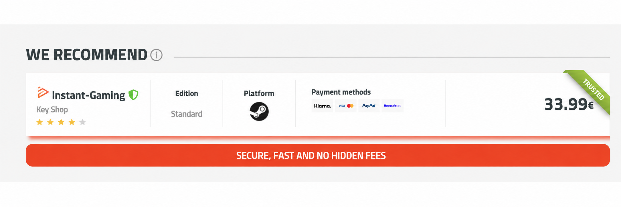 Example of a recommended Instant Gaming offer
