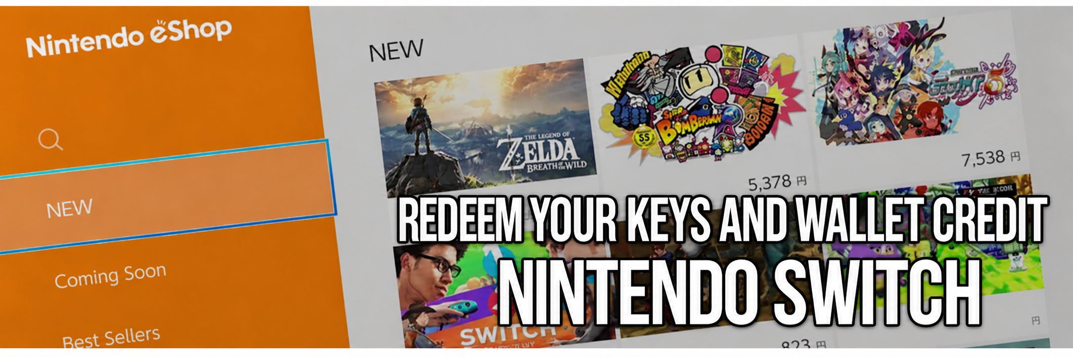 Redeeming Nintendo Switch keys and wallet credit